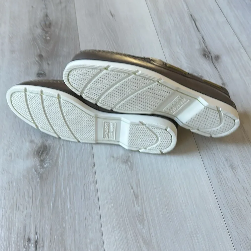 Sperry Men's Leeward Nautical Cross Lace Boat Shoe Size 8 in Grey NWT in packagi